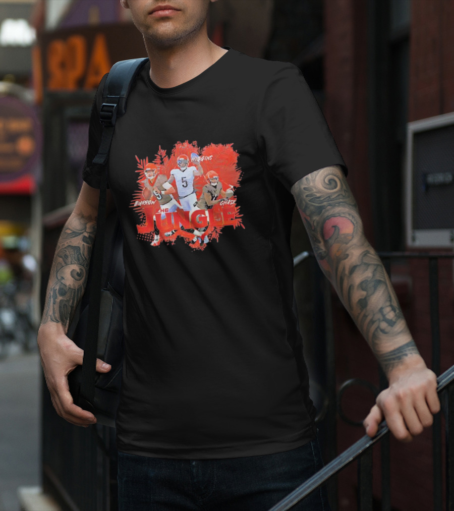 Burrow Higgins Chase The Jungle Cincinnati Bengals NFL T-Shirt