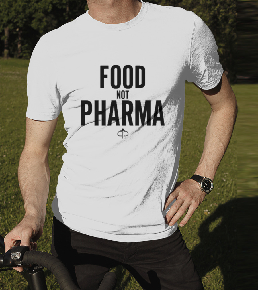 Food Not Pharma Text Icon Featuring Ian Carroll T-Shirt