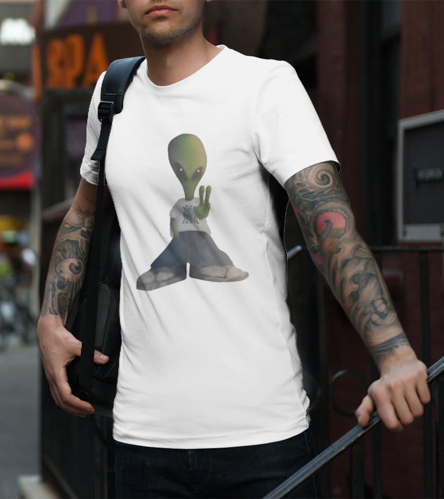 Save Earth Alien Peaceful Message T-Shirt