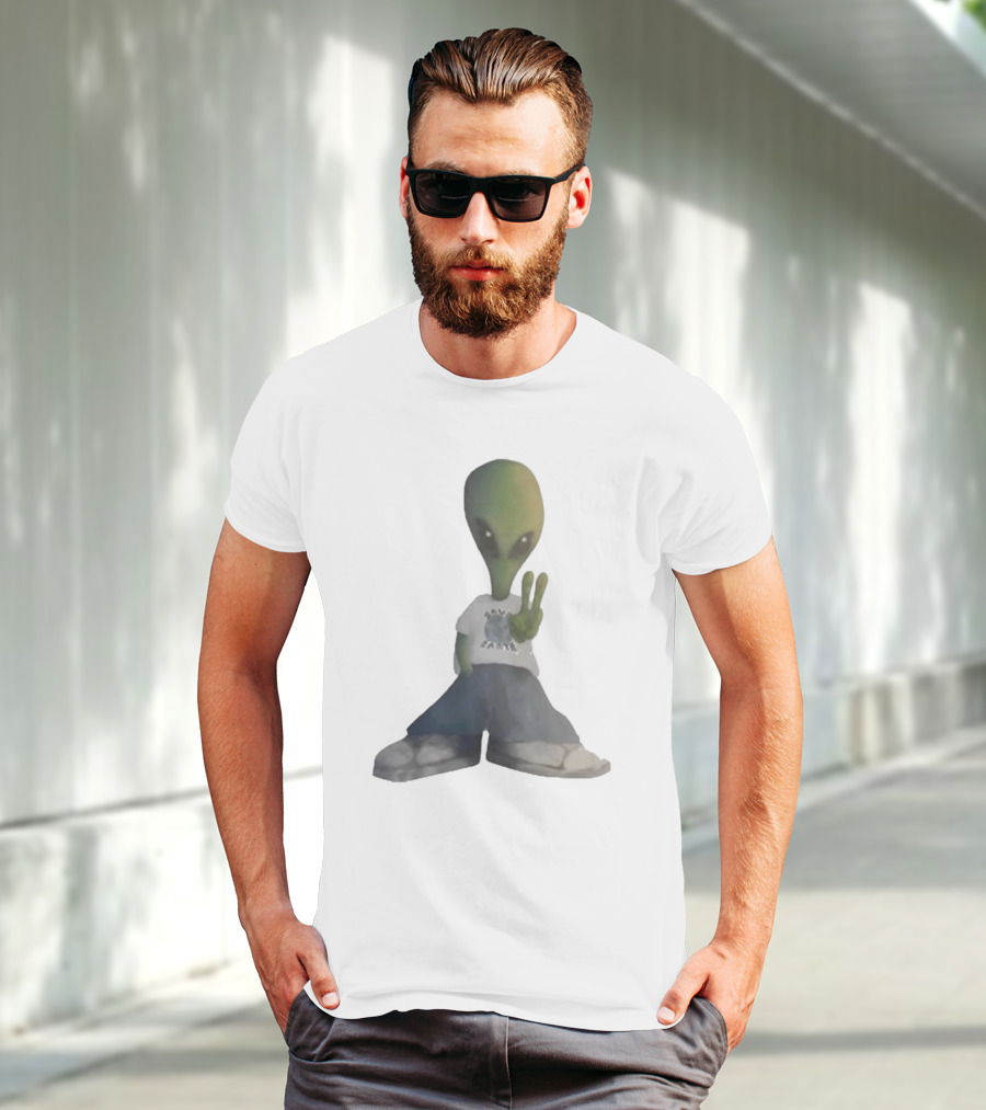 Save Earth Alien Peaceful Message T-Shirt