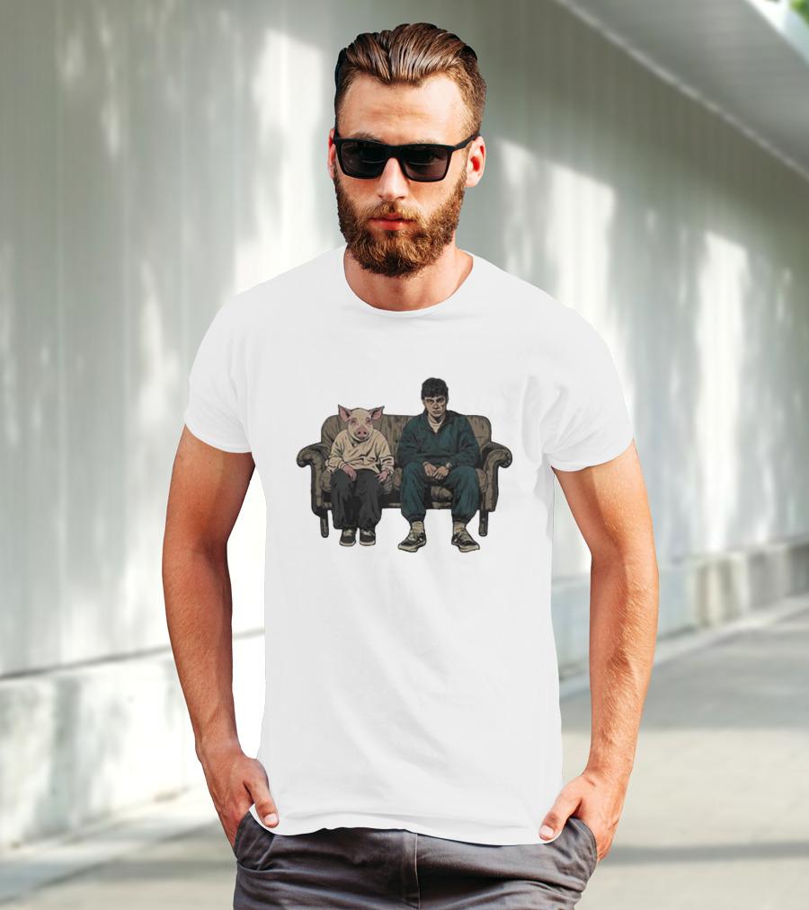 RenMakes Ren Couch Pig Painting Sitting Together T-Shirt