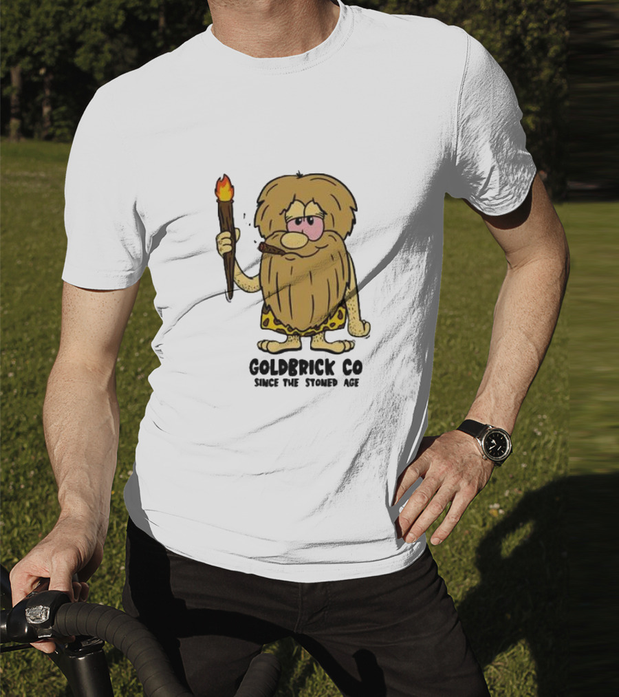 Goldbrick Co Since The Stoned Age Caveman With Torch And Cigar T-Shirt
