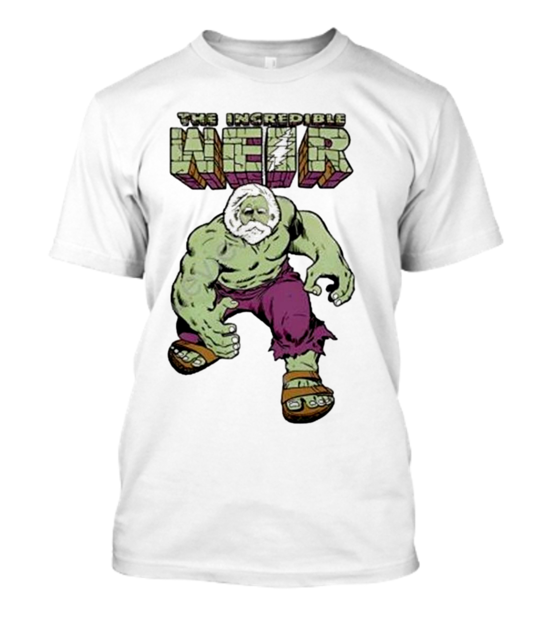 The Incredible Weir Hulk Parody Green Superhero Beard T-Shirt