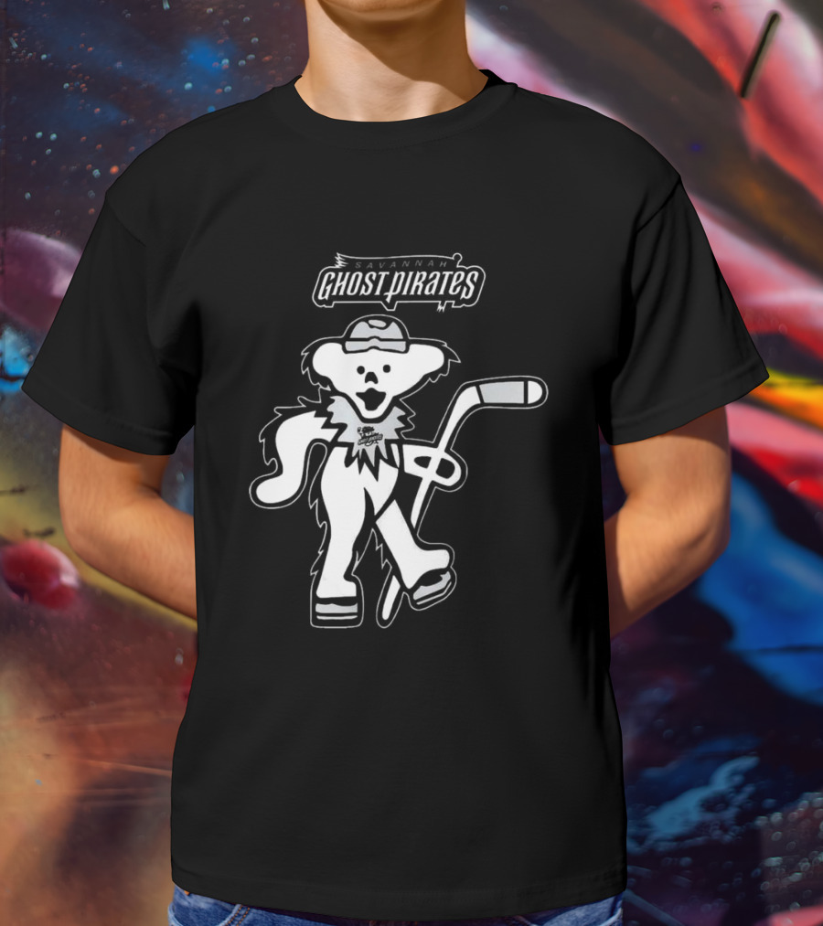 Savannah Ghost Pirates Grateful Dead Bear Hockey 2025 T-Shirt