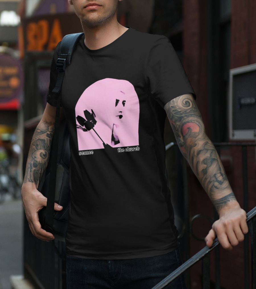 The Church Seance Pink Portrait With Flower T-Shirt