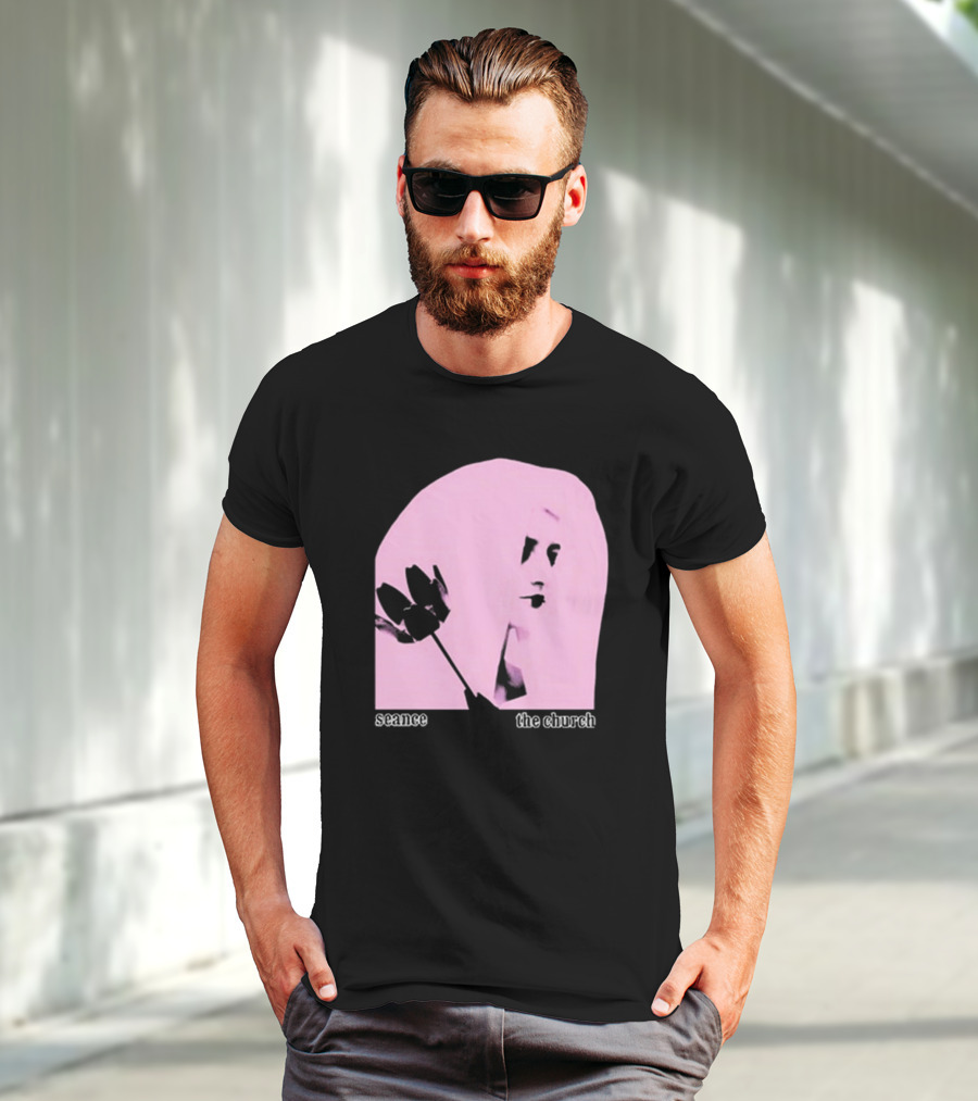 The Church Seance Pink Portrait With Flower T-Shirt