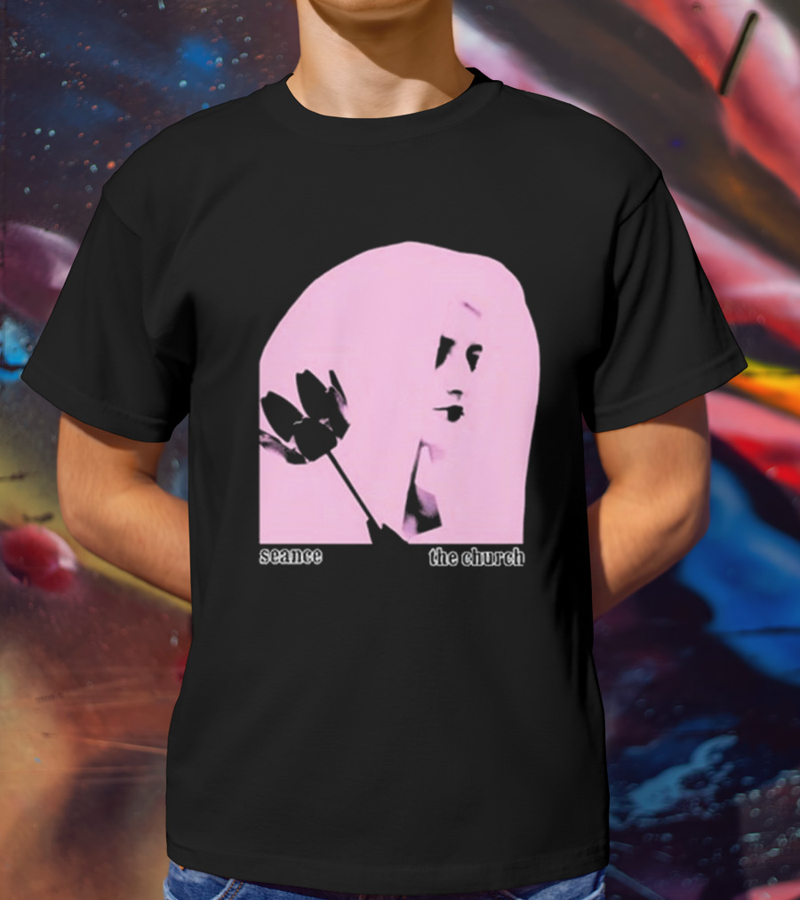 The Church Seance Pink Portrait With Flower T-Shirt