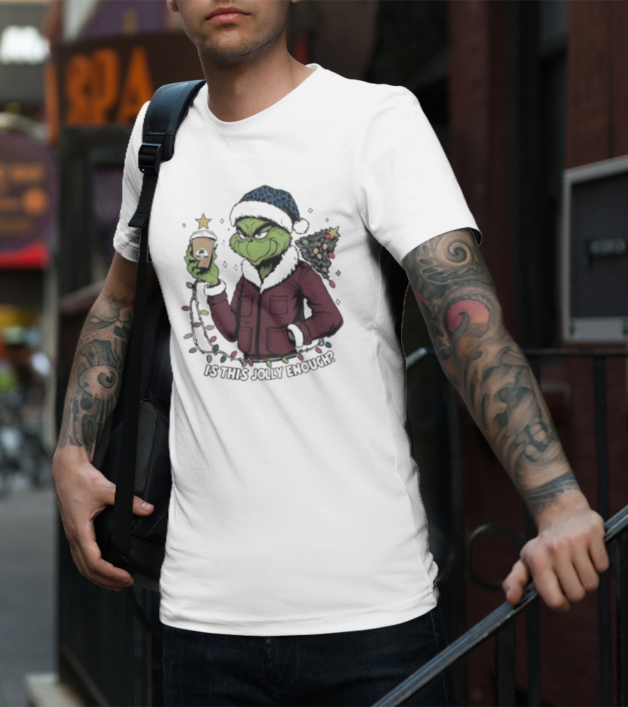 Colorado Avalanche X Santa Grinch Is This Jolly Enough Merry Christmas Holiday Cheer T-Shirt