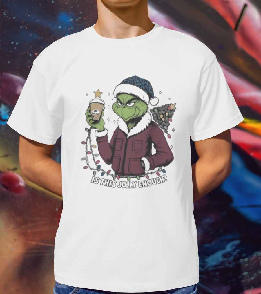 Colorado Avalanche X Santa Grinch Is This Jolly Enough Merry Christmas Holiday Cheer T-Shirt