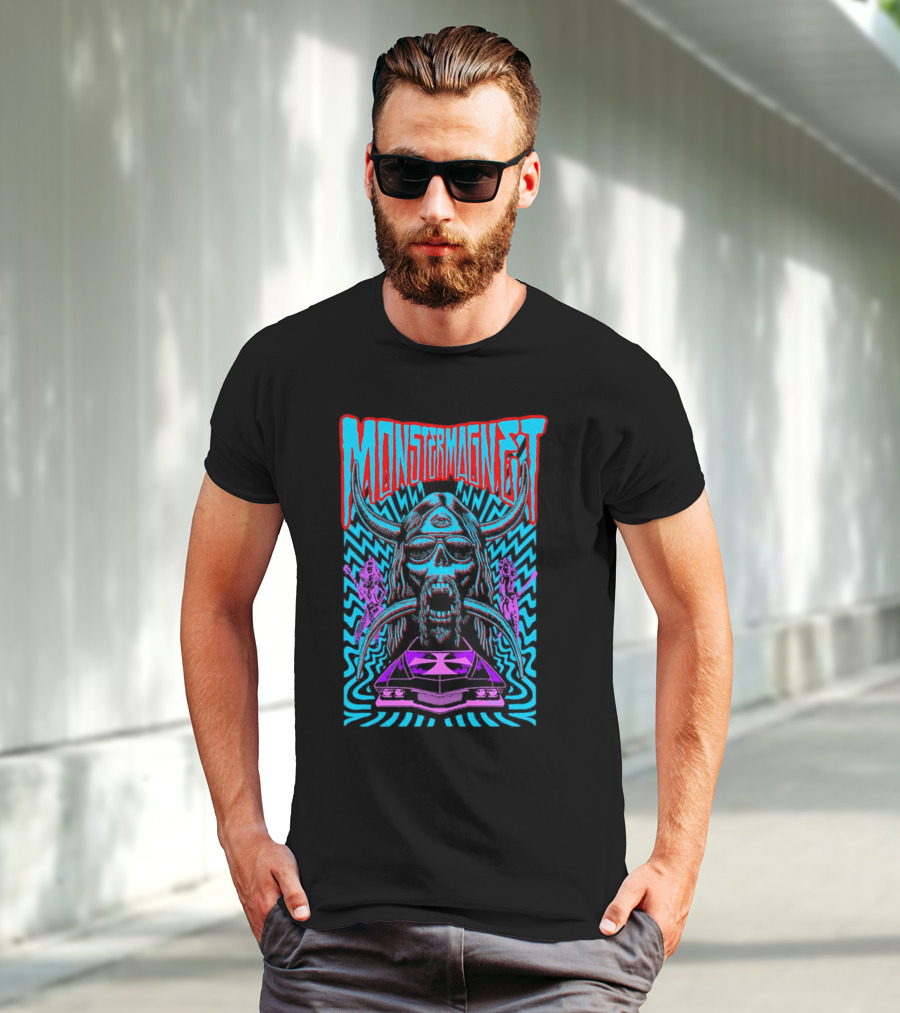 Monster Magnet Vampiric Psychedelic Skull And Car T-Shirt