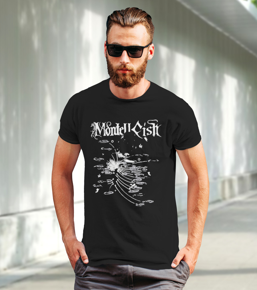 Montell Fish Elegant Black And White Abstract Pond T-Shirt