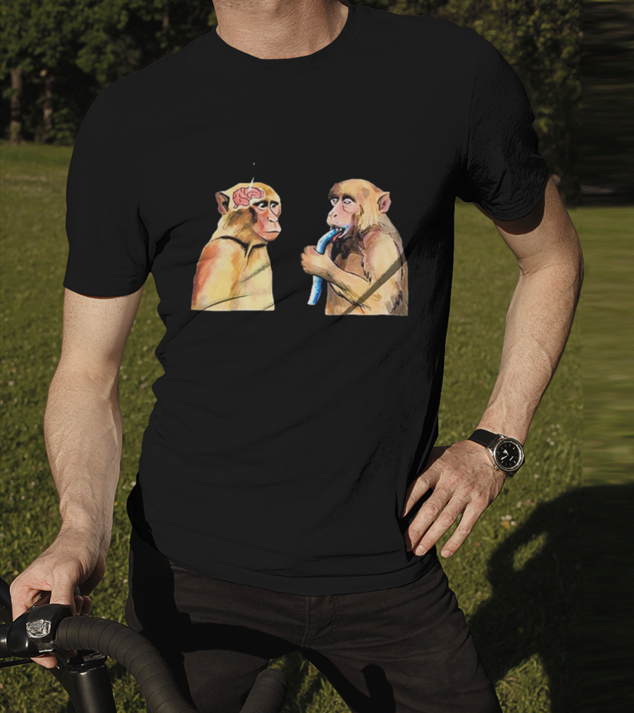 Neuron Activation Monkey Drinking Straw Connection T-Shirt
