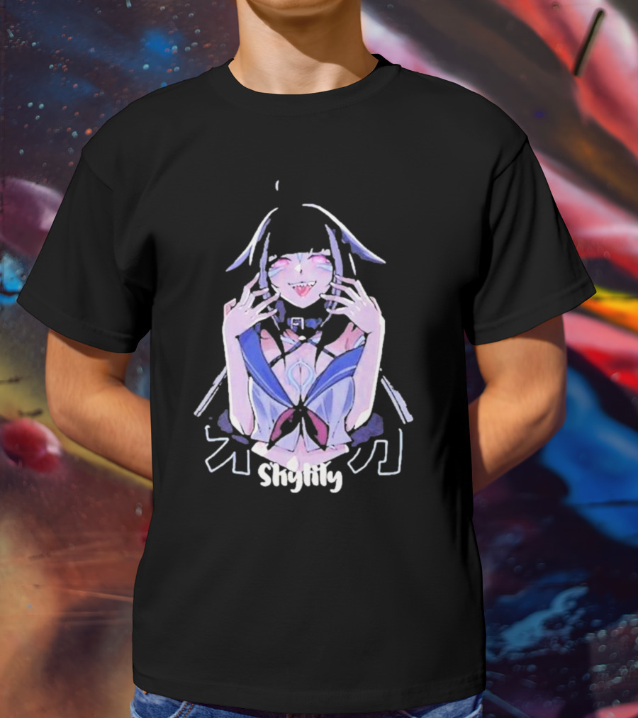 Shylily Yandere Anime Character With Fanged Smile And Pointed Ears T-Shirt