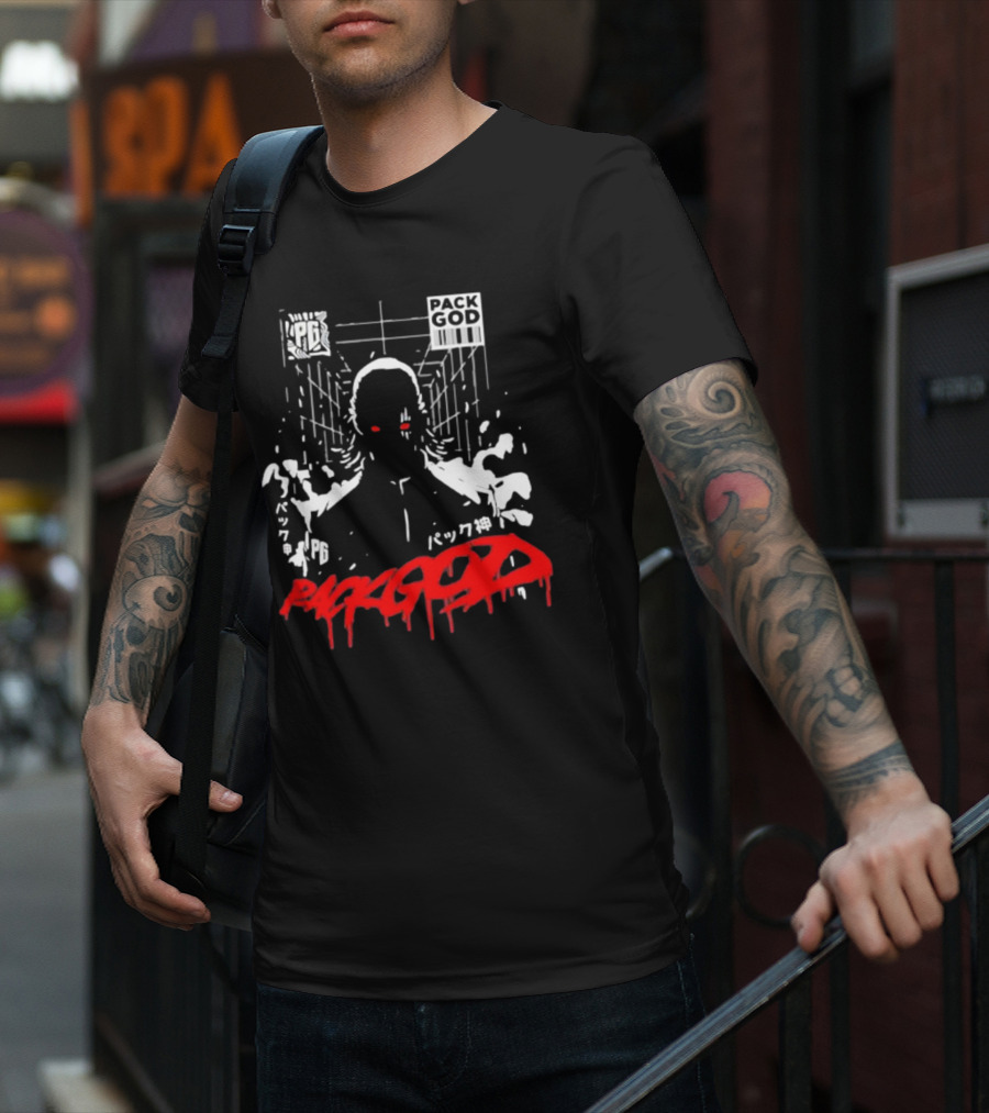 Packgod PG Red Eyes Urban Barcode Aesthetic T-Shirt