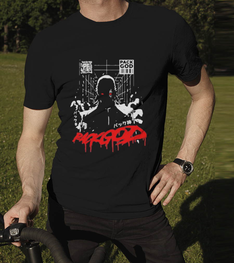 Packgod PG Red Eyes Urban Barcode Aesthetic T-Shirt