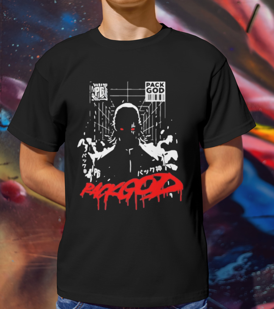 Packgod PG Red Eyes Urban Barcode Aesthetic T-Shirt