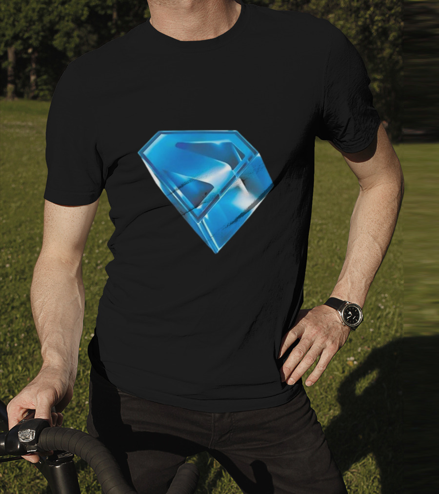 Superman 2025 Movie Stylized S-Shield Blue Diamond Emblem T-Shirt