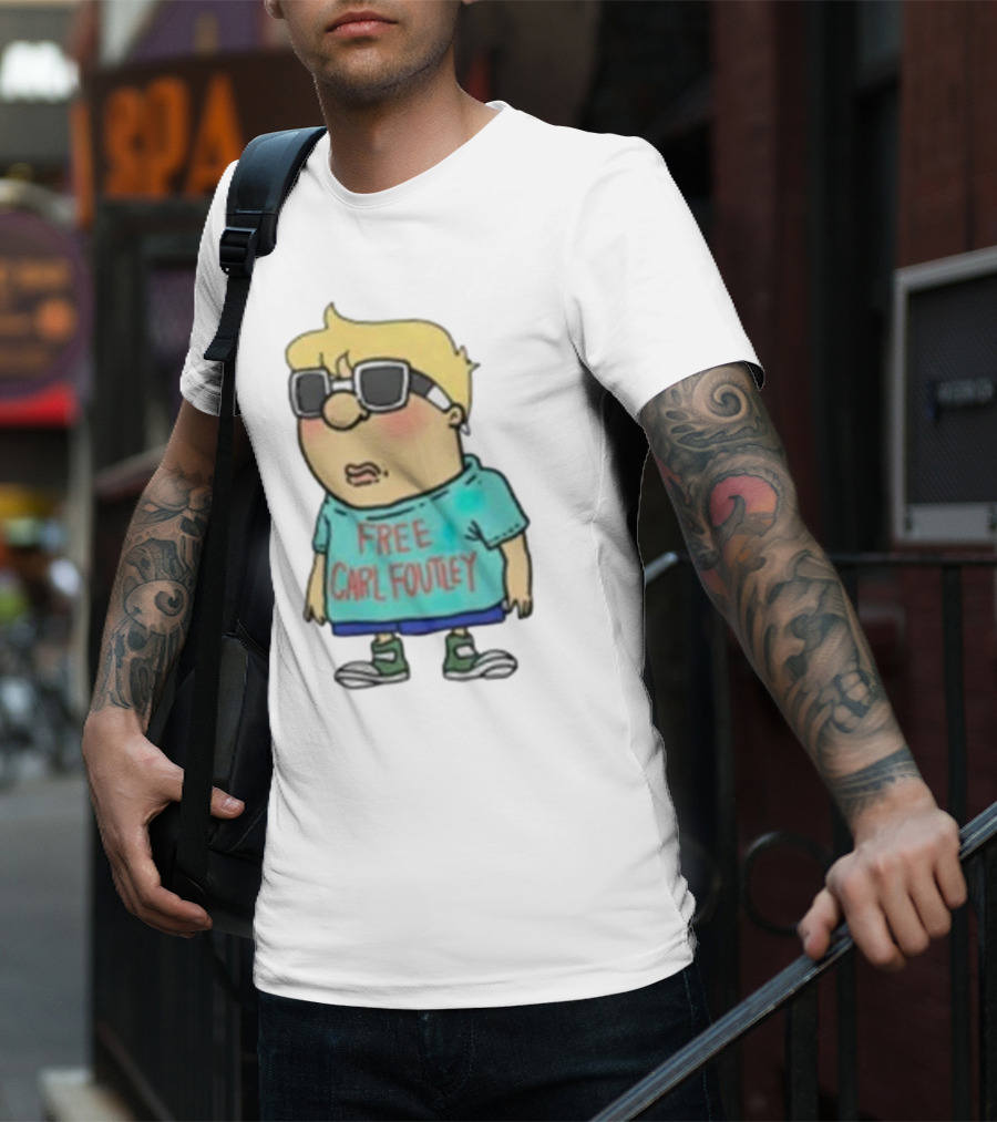 Free Carl Foutley Character With Sunglasses And Green Sneakers T-Shirt