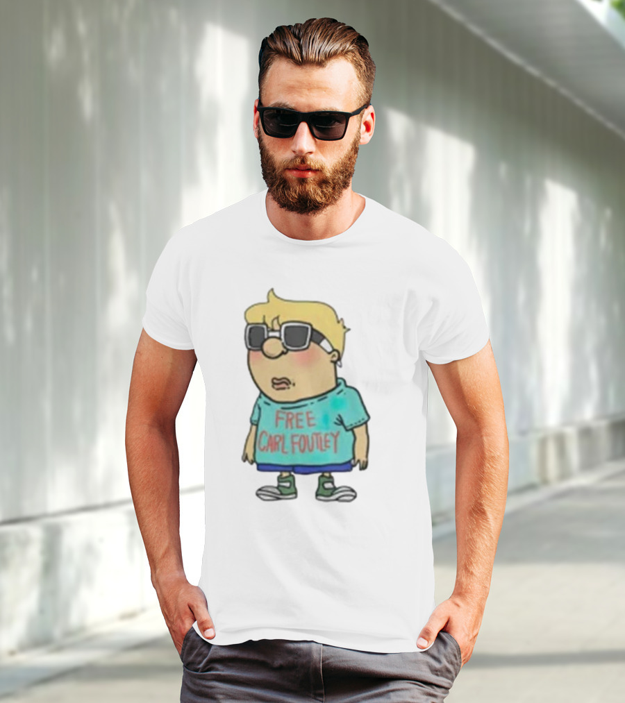 Free Carl Foutley Character With Sunglasses And Green Sneakers T-Shirt