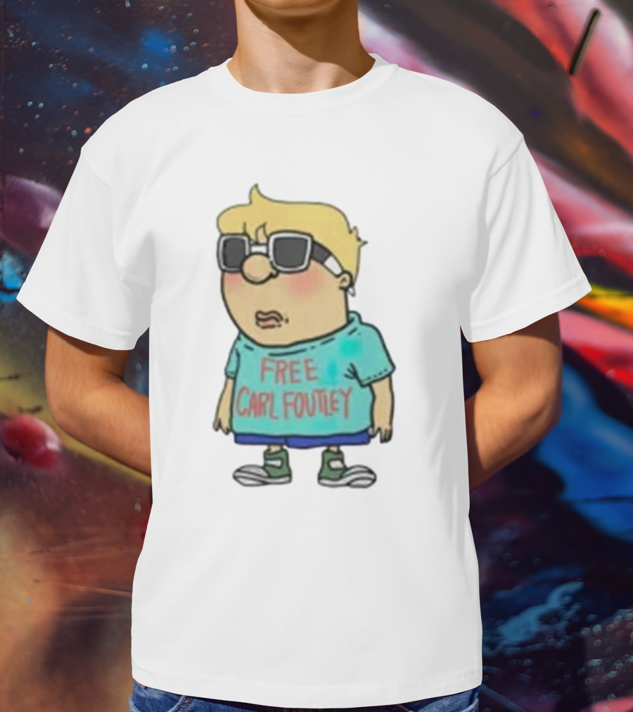 Free Carl Foutley Character With Sunglasses And Green Sneakers T-Shirt