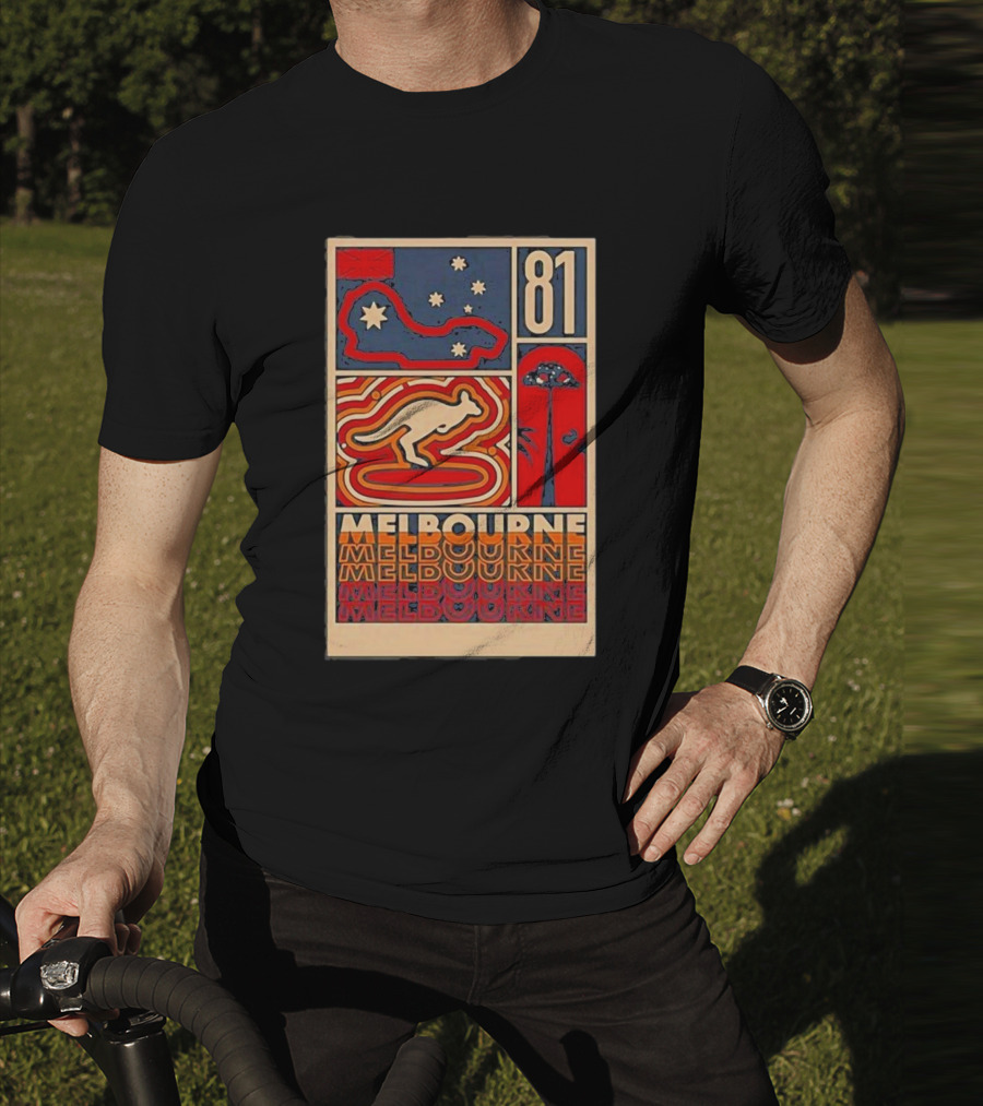 Melbourne 81 Stars Kangaroo Design Funny Oscar Piastri T-Shirt