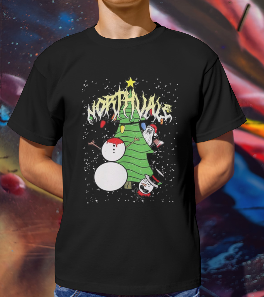 Northvale Headless Snowman Christmas Tree Festive Holiday Scene T-Shirt