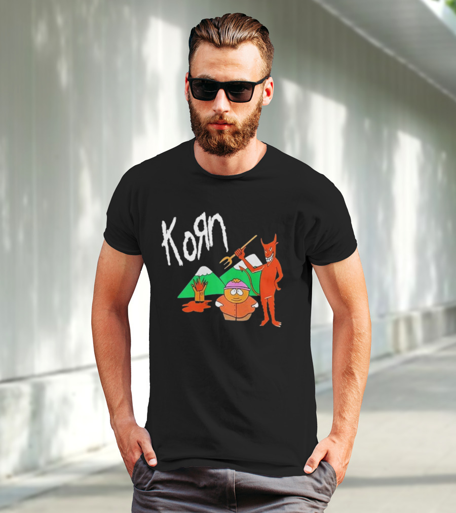 Korn 1999 South Park Character Devil Mountains T-Shirt