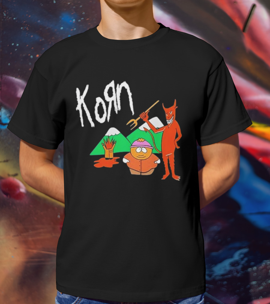 Korn 1999 South Park Character Devil Mountains T-Shirt