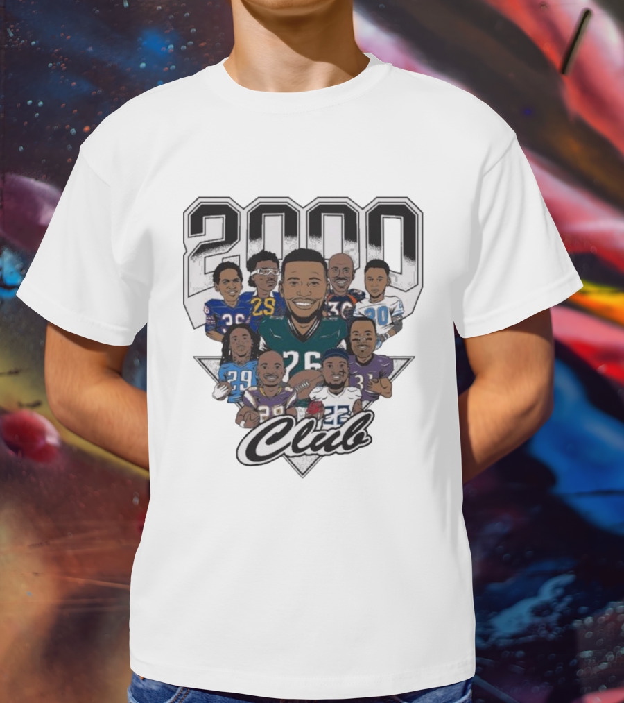 2000 Club NFL All Team Cam Lewis Saquon Barkley Caricatures T-Shirt