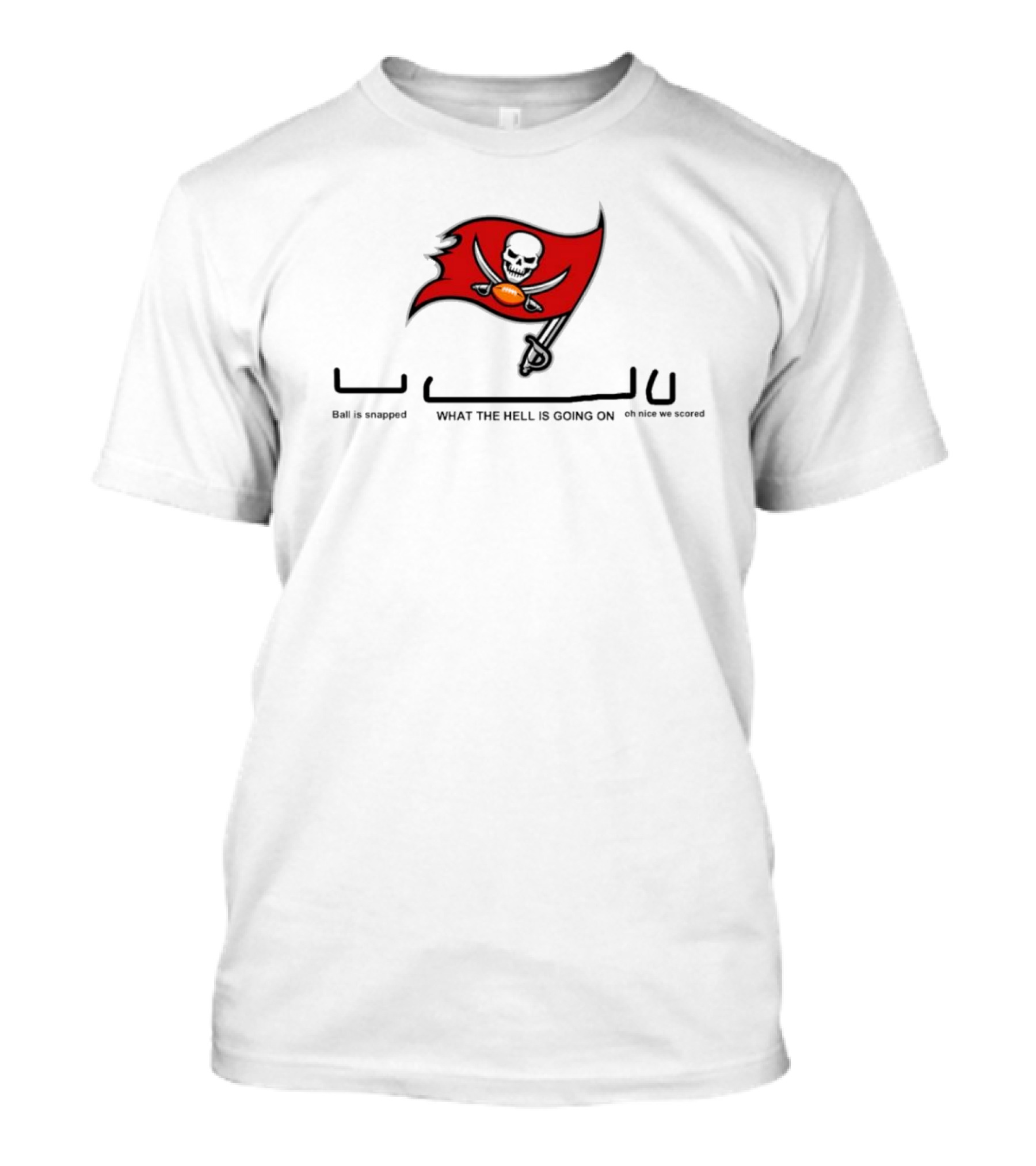 Tampa Bay Buccaneers Ball Is Snapped What The Hell Is Going On Oh Nice We Scored Flag T-Shirt