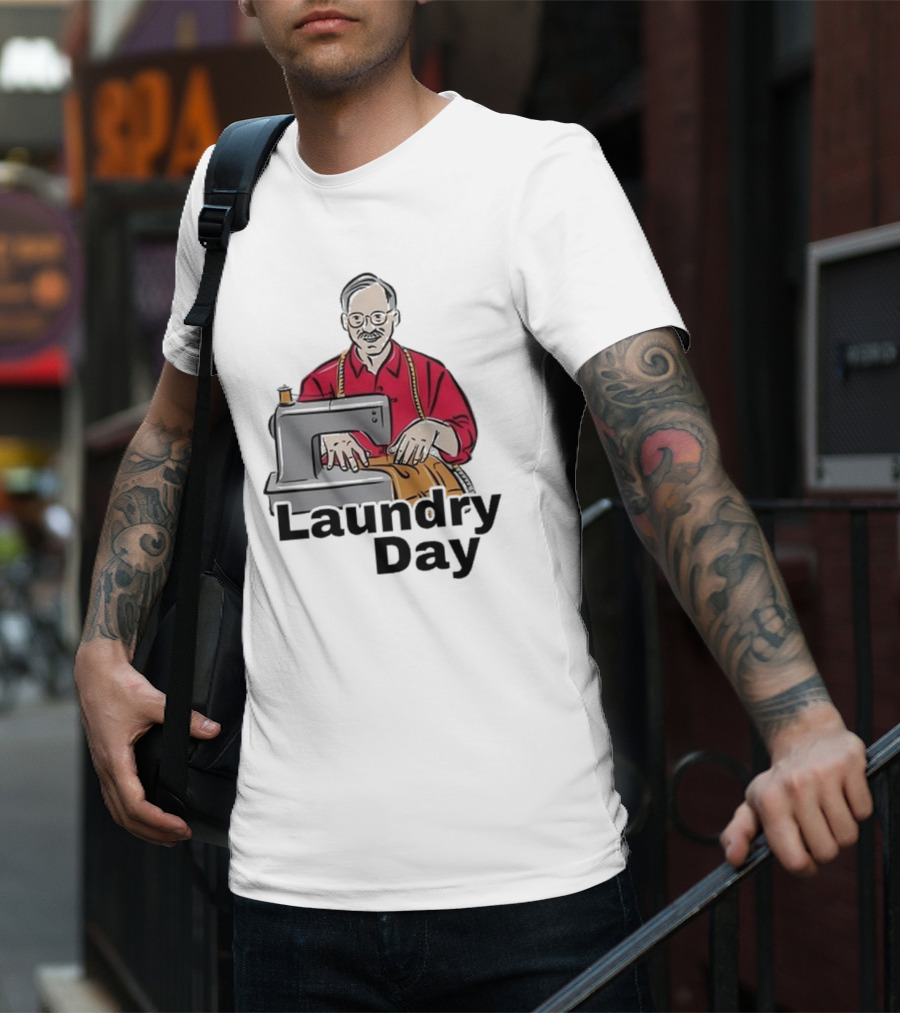 Laundry Day Retro Tailor With Sewing Machine T-Shirt