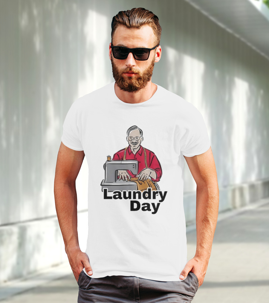 Laundry Day Retro Tailor With Sewing Machine T-Shirt