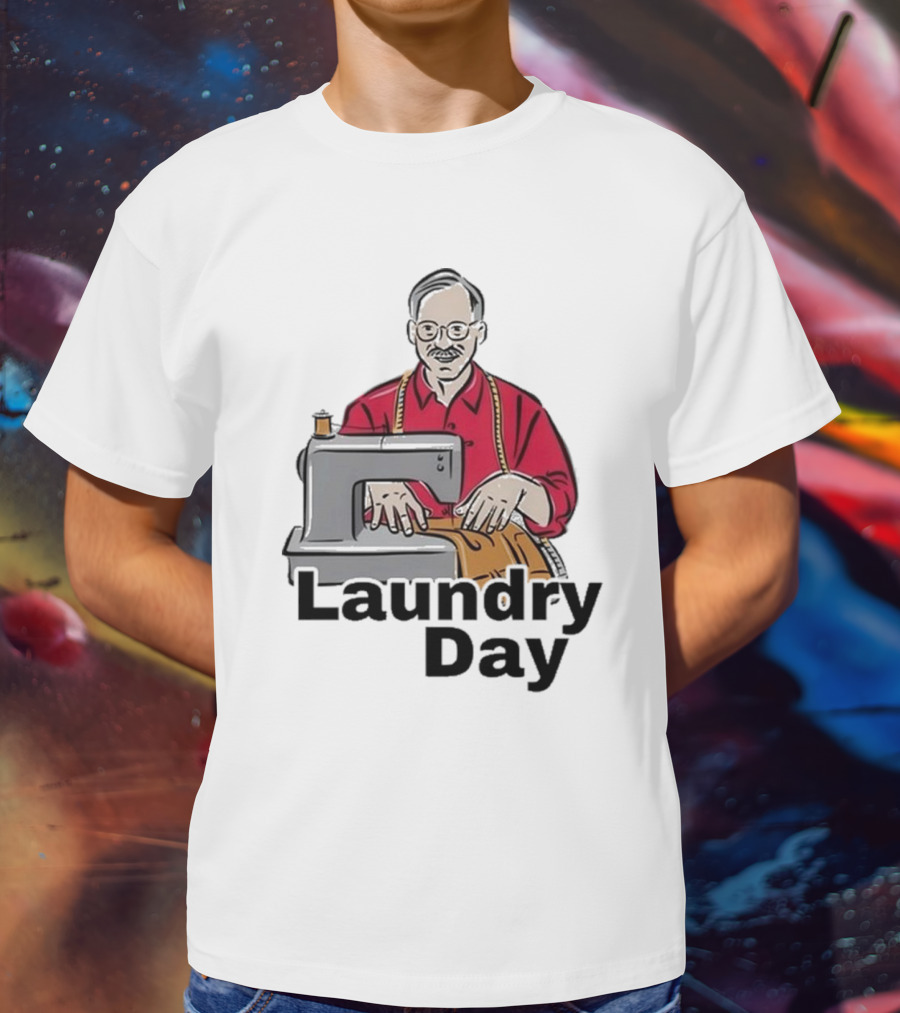 Laundry Day Retro Tailor With Sewing Machine T-Shirt