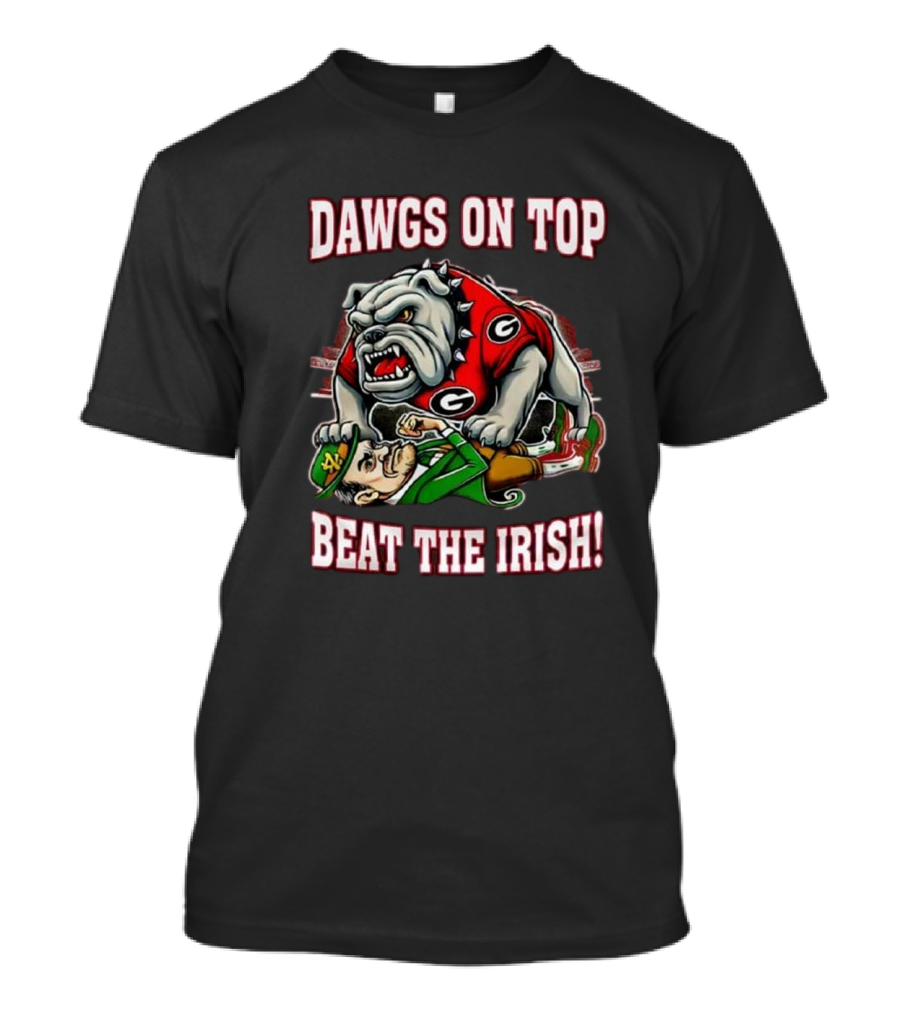 Georgia Bulldogs Dawgs On Top Beat The Irish 2025 T-Shirt