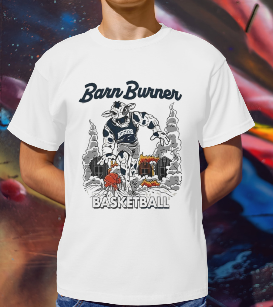 Barn Burner Aggies Basketball Tys Dyes Cowstorm T-Shirt