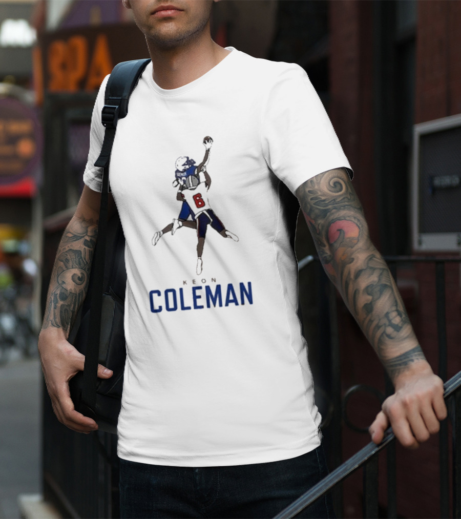 Keon Coleman Buffalo Bills Jumping Catch Player Number 6 T-Shirt
