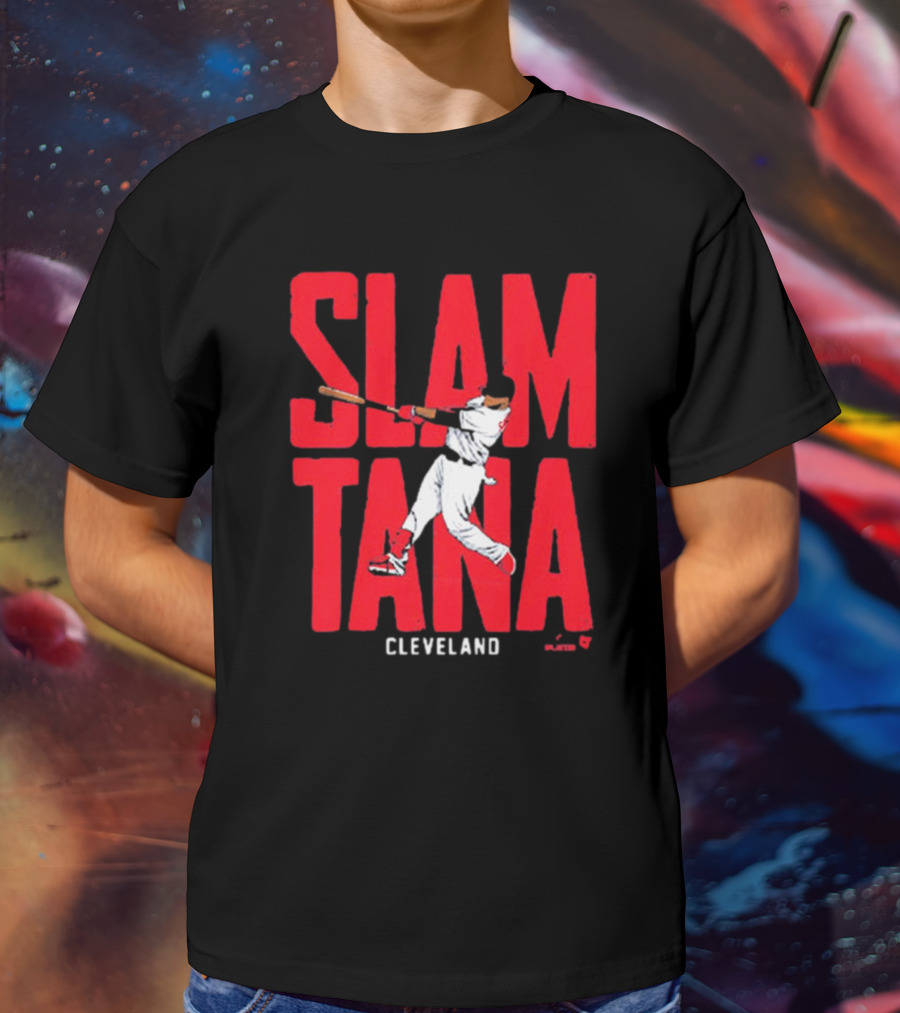 Slamtana Cleveland Guardians MLB Carlos Santana Baseball Player T-Shirt