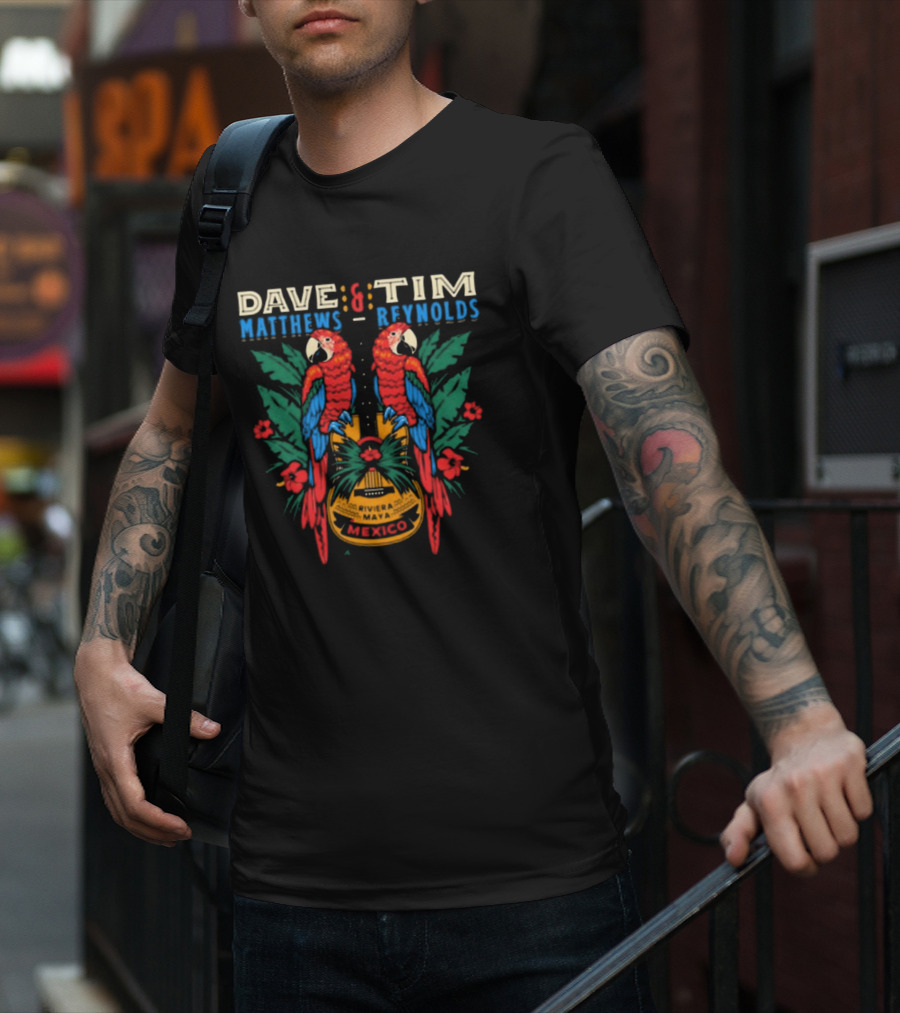 Dave Matthews Tim Reynolds Riviera Maya Mexico Parrot Guitar Jan 23-26 2025 T-Shirt