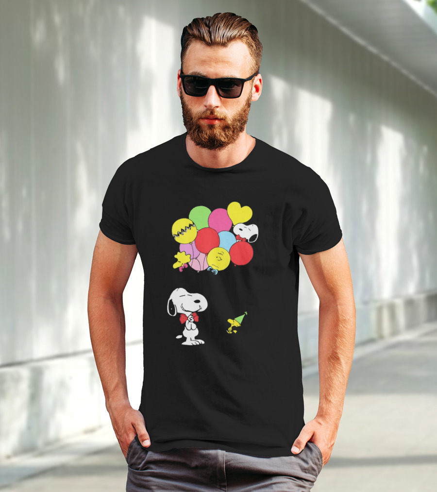 Peanuts Snoopy Woodstock Balloons Birthday T-Shirt