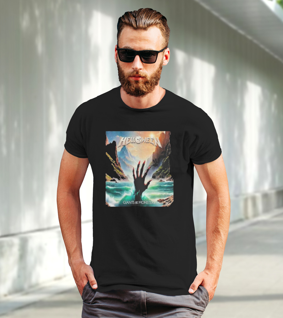 Helloween Giants & Monsters Album Art With Raising Hand In Ocean Released August 29th 2025 T-Shirt