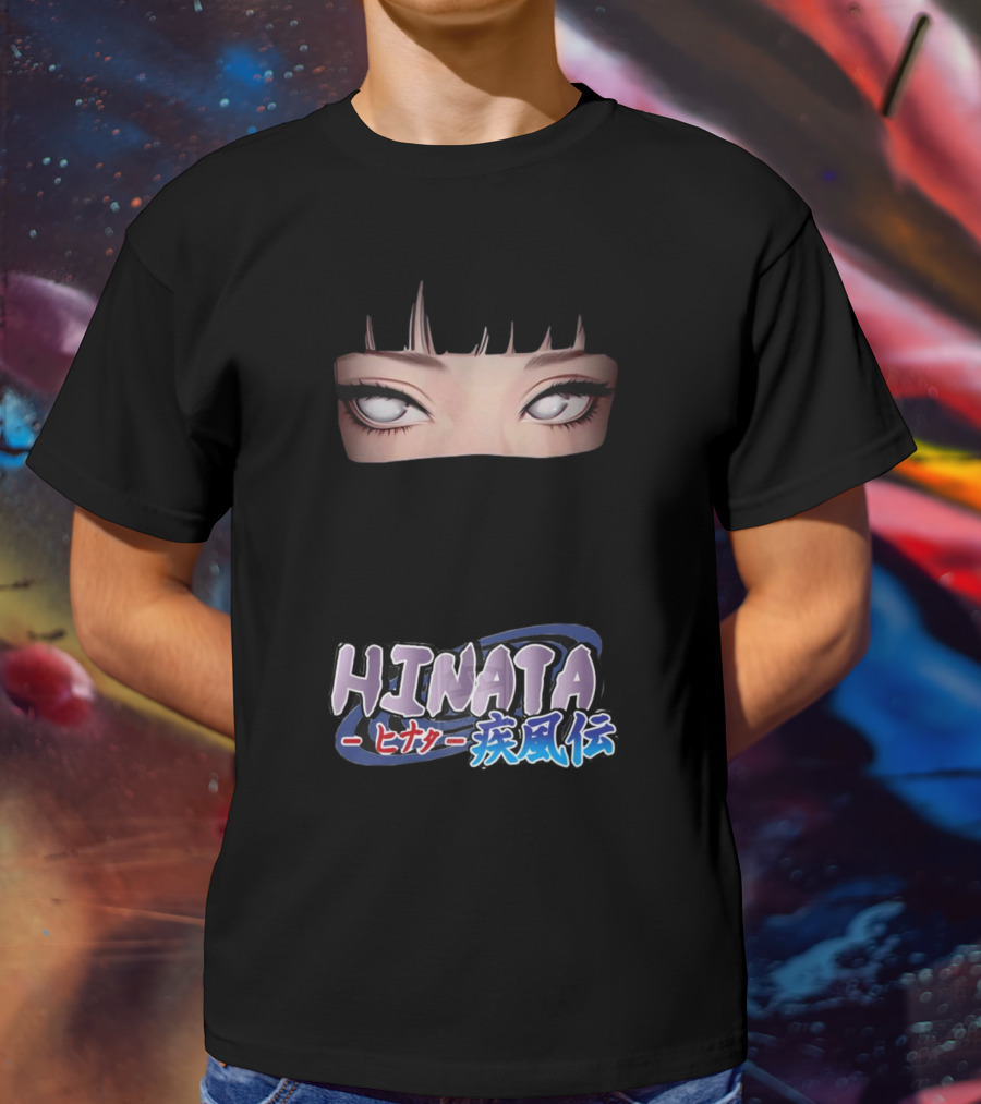 Hinata Hyuga Eyes Japanese Text Anime Style T-Shirt
