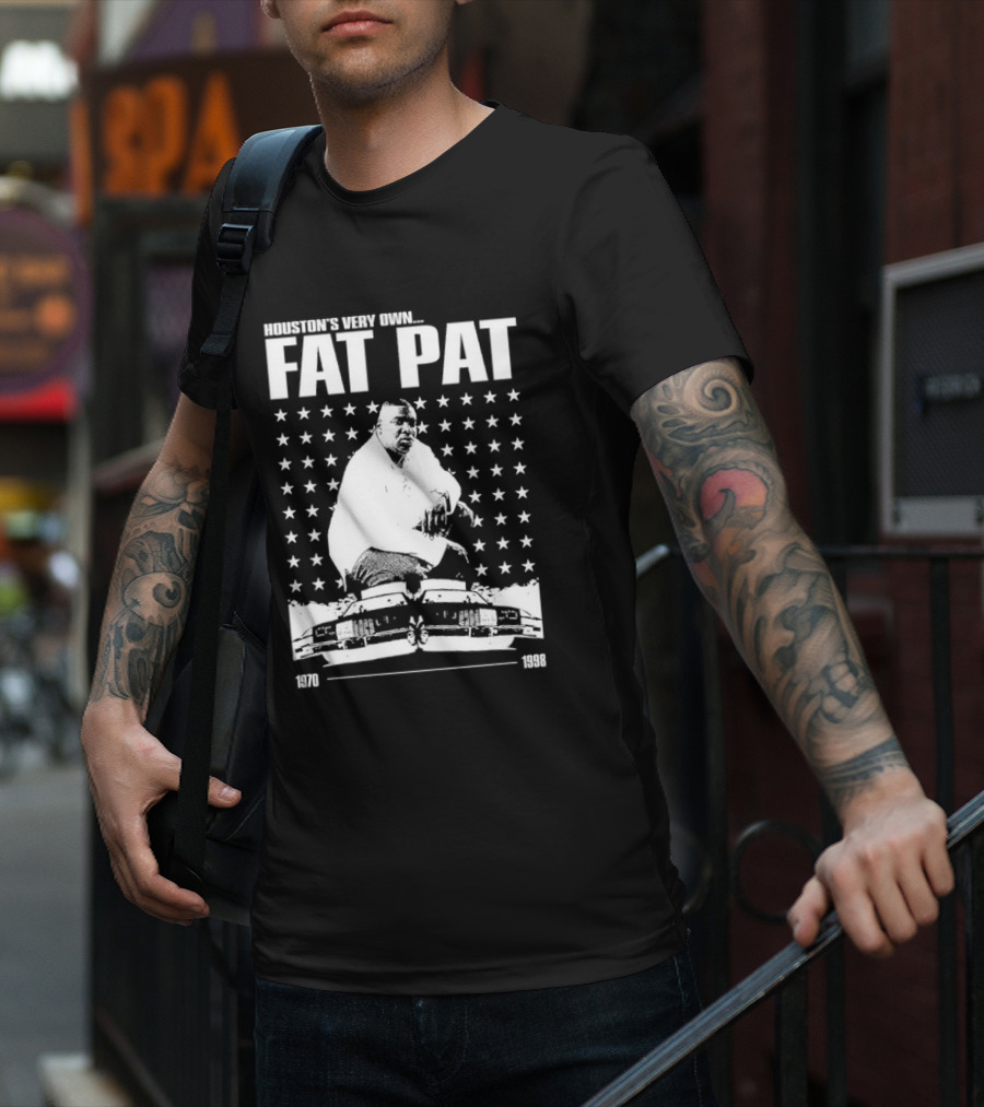 Houston’s Very Own Fat Pat 1970-1998 Featuring Star Pattern And Car Graphics T-Shirt