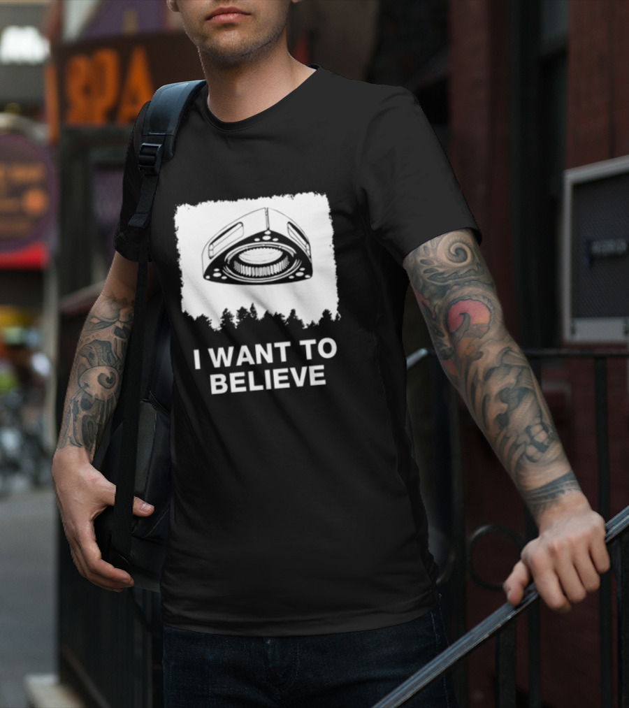 I Want To Believe Wankel Rotary Piston Engine UFO Theme T-Shirt