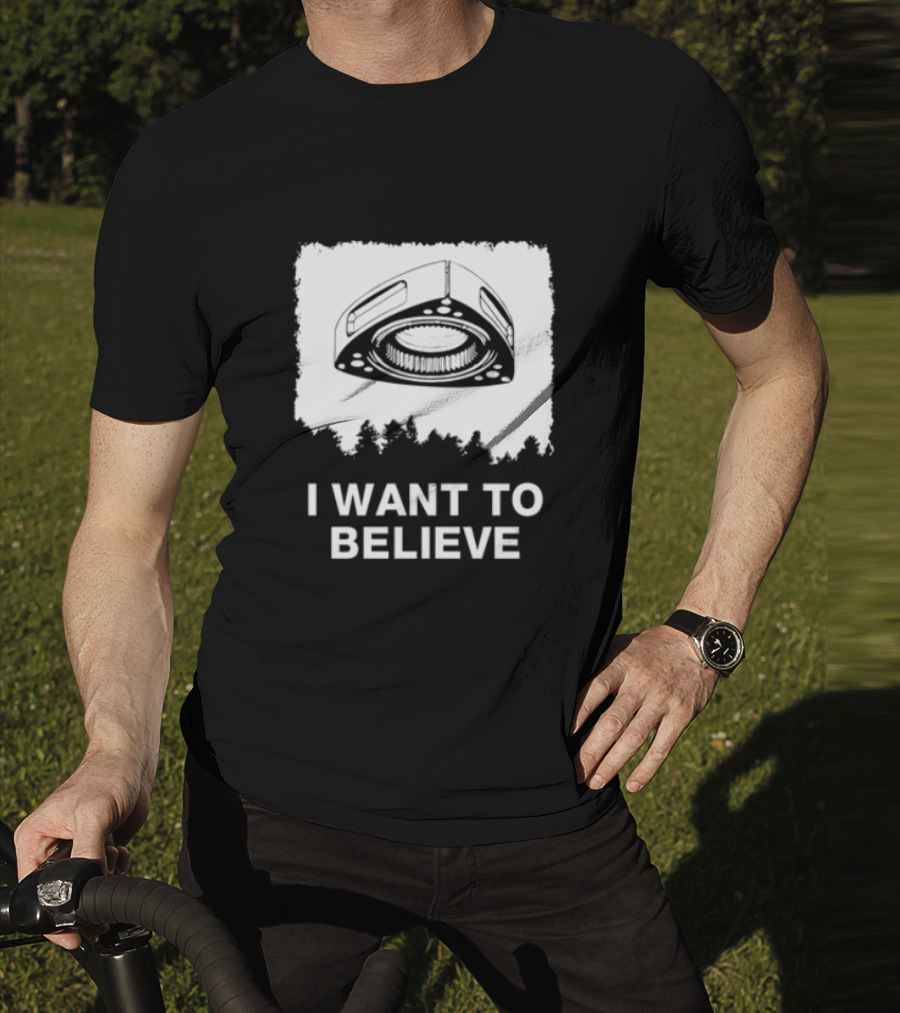 I Want To Believe Wankel Rotary Piston Engine UFO Theme T-Shirt