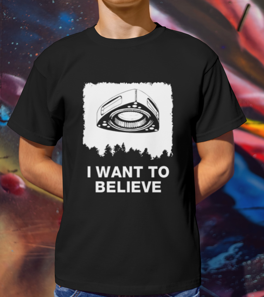 I Want To Believe Wankel Rotary Piston Engine UFO Theme T-Shirt
