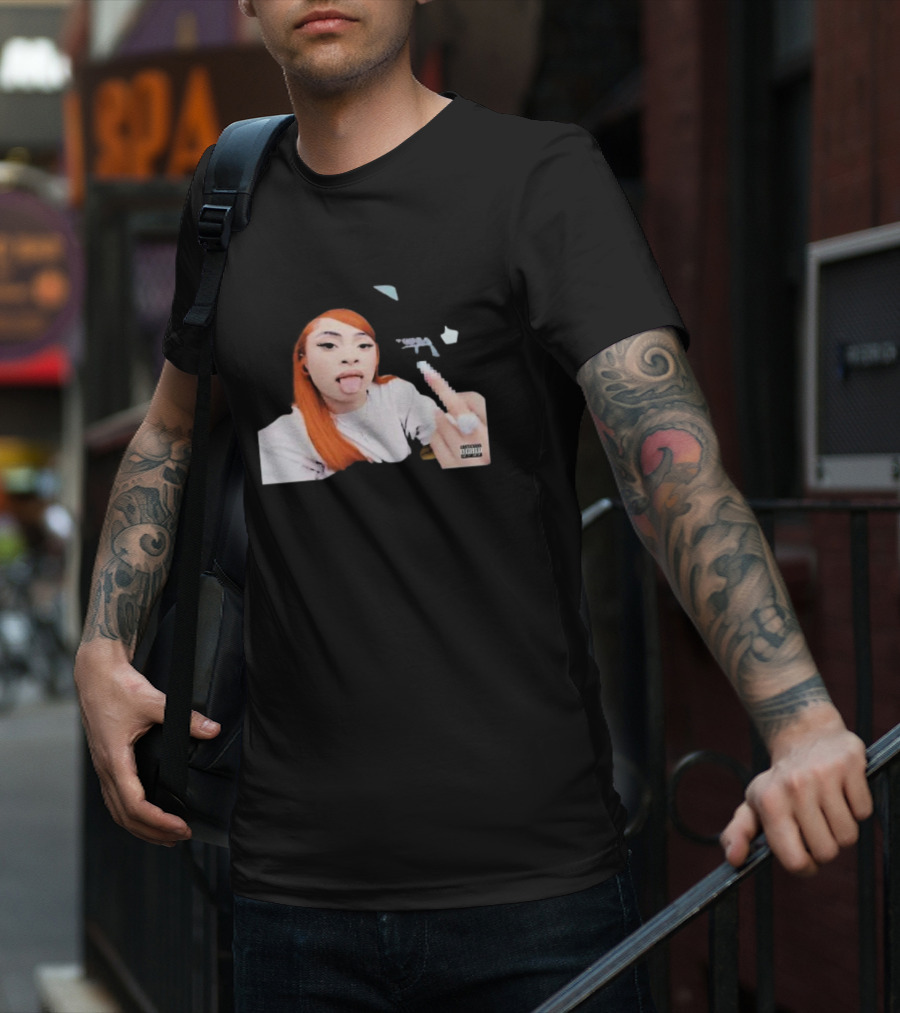 Ice Spice Tongue Out Middle Finger Iconic Gesture T-Shirt