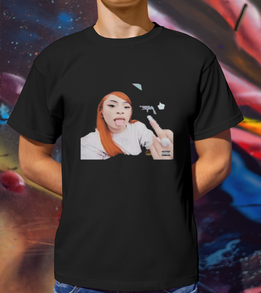 Ice Spice Tongue Out Middle Finger Iconic Gesture T-Shirt