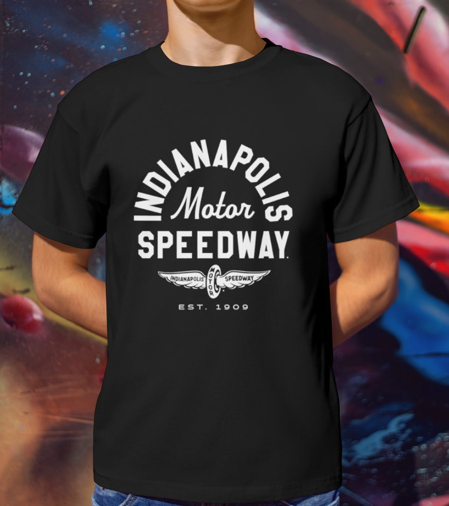 Indianapolis Motor Speedway Est. 1909 Winged Wheel Emblem T-Shirt