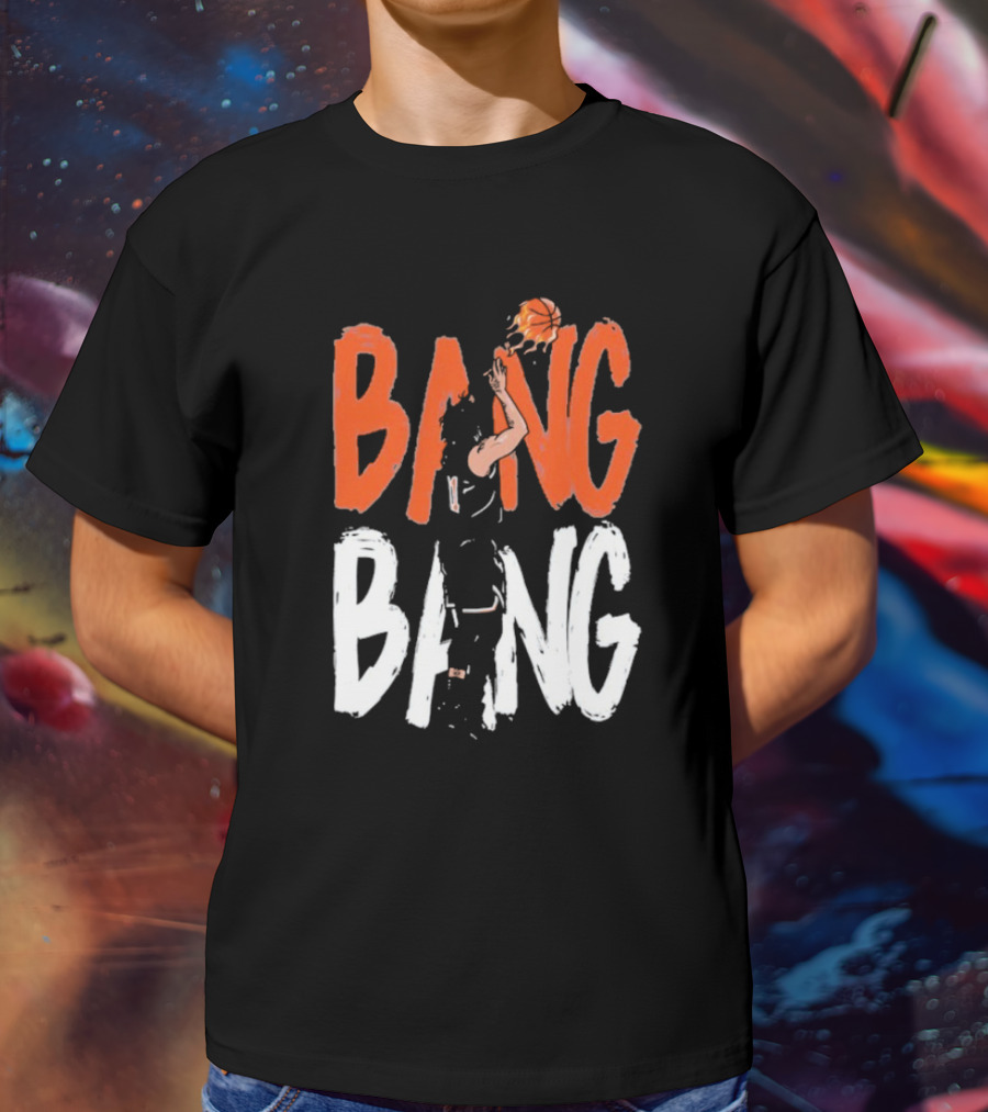 Jalen Brunson Basketball Bang Bang Orange White Combination T-Shirt
