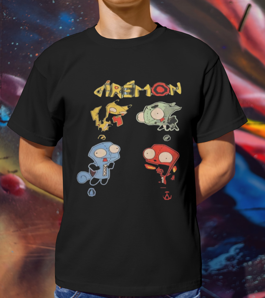 Giremon Invader Zim Characters With Colorful Transformations T-Shirt